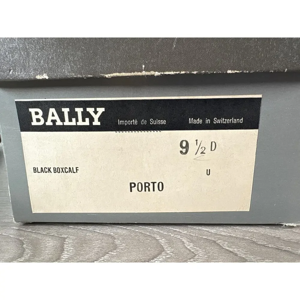 Vintage Bally of Switzerland Porto Black Boxcalf Leather Loafers Men’s 9.5-‎ EUC